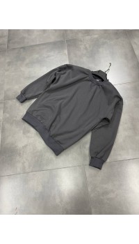 Vesla Wear 3 İplik Basic Oversize %100 Pamuk Bisiklet yaka Gri Sweatshirt