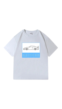 Vesla Oversize Kesim Porsche Dijital Baskılı T-Shirt